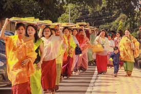 Ningol Chakouba  is a festival, celebrated by the Manipuri people in the second lunar day of Hiyangei (October-November) month of Manipuri calendar. The festival is celebrated in the theme of strengthening of the bond of love between married ladies and their paternal families.