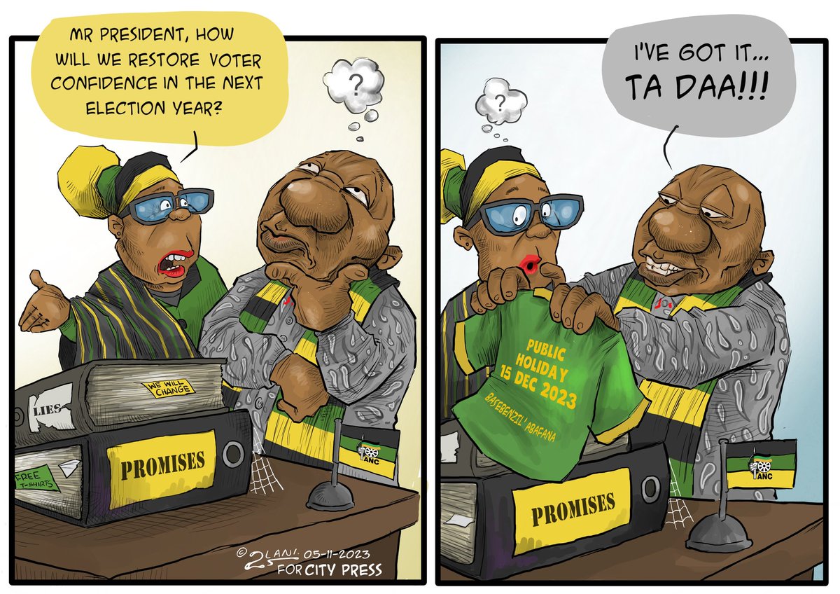 My cartoon for @City_Press today #publicholiday #ANC #SpringboksRWC