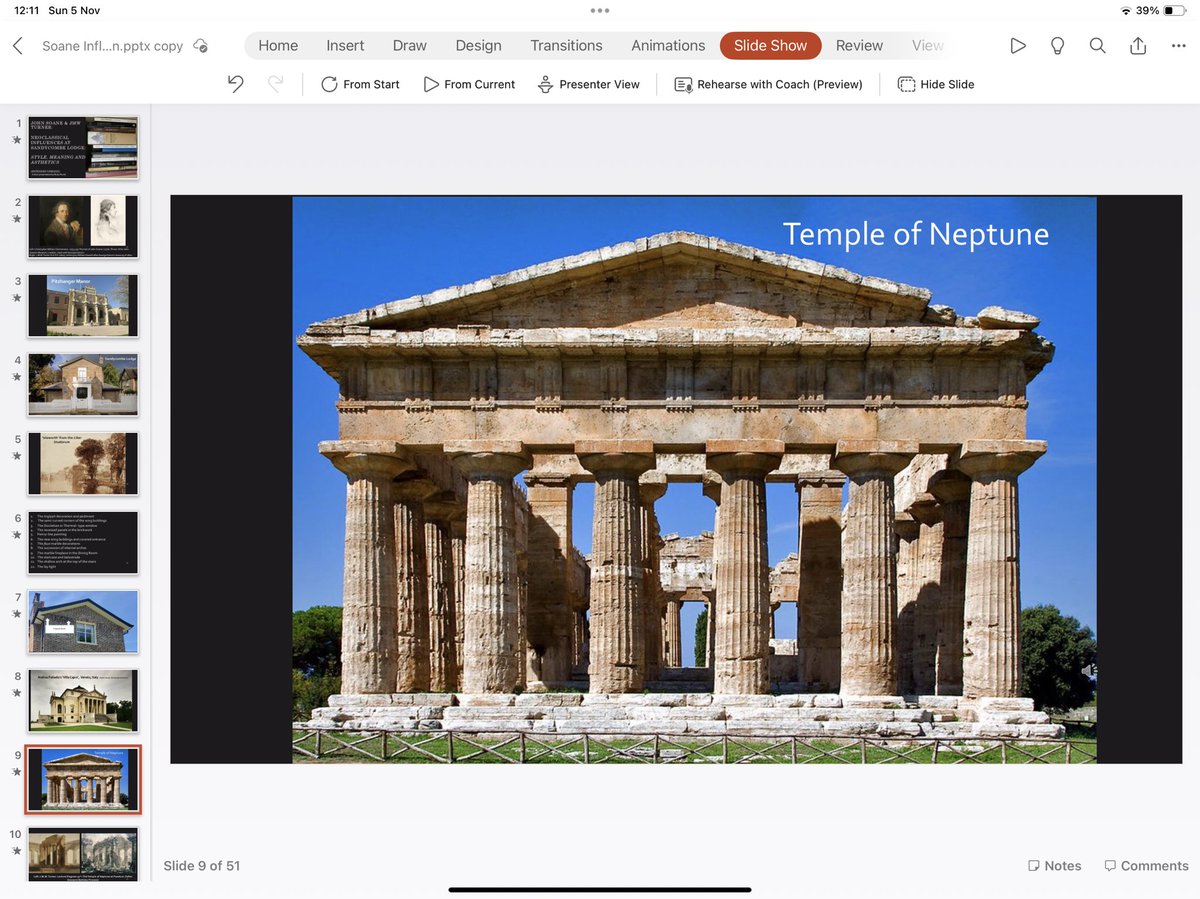 whitegoldsword's tweet photo. From ancient #Greece, to #Paestum in southern #Italy, to #Twickenham.
The exterior of Turner’s House with its #triglyphs and symbolic #pediment, is greatly influenced by the Greek temples at Paestum in southern Italy. The temples were visited by #JMWTurner.
They had previously been visited (and greatly admired) by his friend and fellow #RoyalAcademician #JohnSoane on his #GrandTour, and drawn by the great engraver and architect #GiovanniBattistaPiranesi- the majority of which had been later bought by Soane and housed in his properties at Lincoln’s Inn Fields.