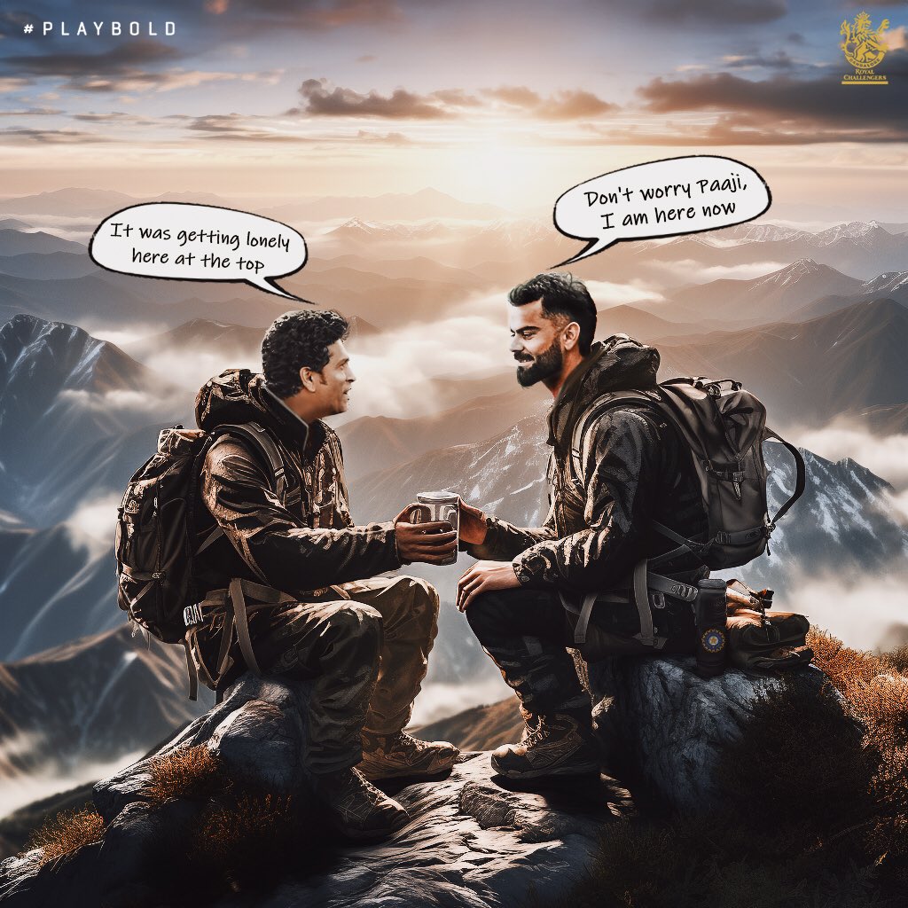 𝐒𝐢𝐭𝐭𝐢𝐧𝐠 𝐩𝐫𝐞𝐭𝐭𝐲 𝐚𝐭 𝐭𝐡𝐞 𝐩𝐞𝐚𝐤!🏔️

Virat Kohli equals Sachin’s record for the most ODI centuries - 4️⃣9️⃣ 🙇‍♂️👑

#PlayBold #TeamIndia #INDvSA #CWC23 #IndianCricket #ViratKohli𓃵 #HappyBirthdayKingKohli <a href="/imVkohli/">Virat Kohli</a> <a href="/sachin_rt/">Sachin Tendulkar</a>