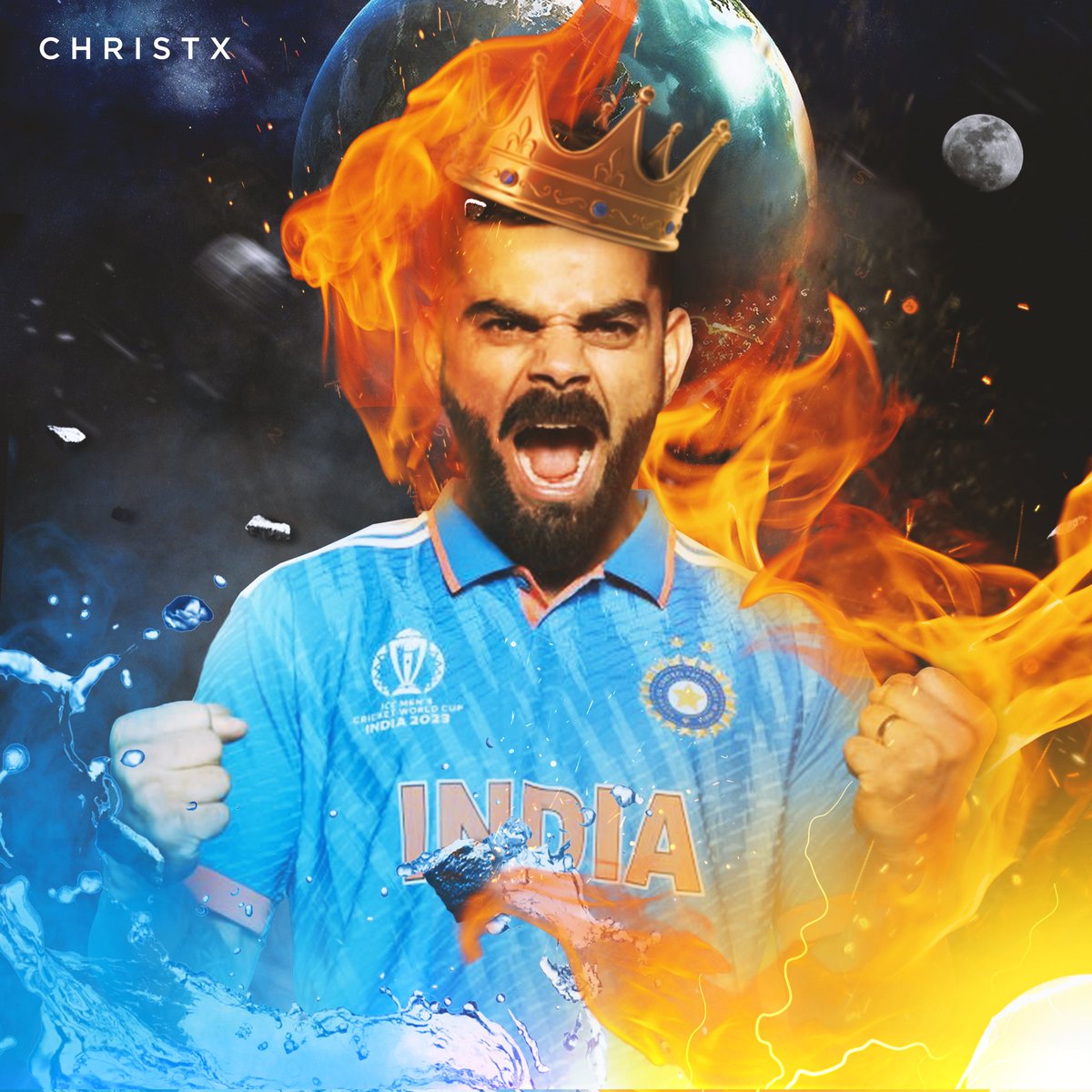 christxdigitals's tweet photo. King of the world 👑
35th birthday x 49th century!

@imVkohli @BCCI @RCBTweets 
#INDvSA #ViratKohli #KingKohli #CricketWorldCup https://t.co/uwfI2ogWB3