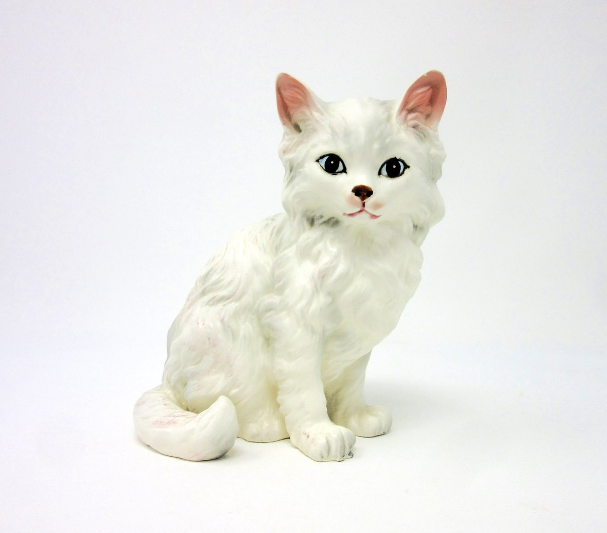 Vintage Porcelain Lefton Cat Figurine, White Persian with Pink Ears and Fluffy Fur, Lifelike House Pet, Cats Kitten Gift Idea, Home Decor tuppu.net/8814743d #vintage #Etsy #etsyseller #PorcelainFigurine
