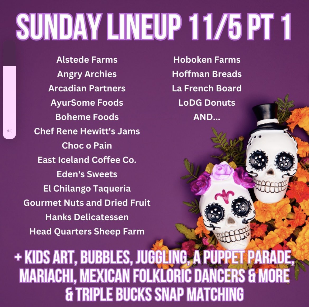 JCHeightsMarket's tweet photo. See you at Riverview Park today for our annual Día de Los Muertos Celebration! The giant skeleton puppet parade by local Mexican-American artist Santiago Cohen starts at 12 p.m. and flows around the park, ending at the gazebo with Mariachi and traditional dancers. Don’t miss it! https://t.co/VeCxgzl57l