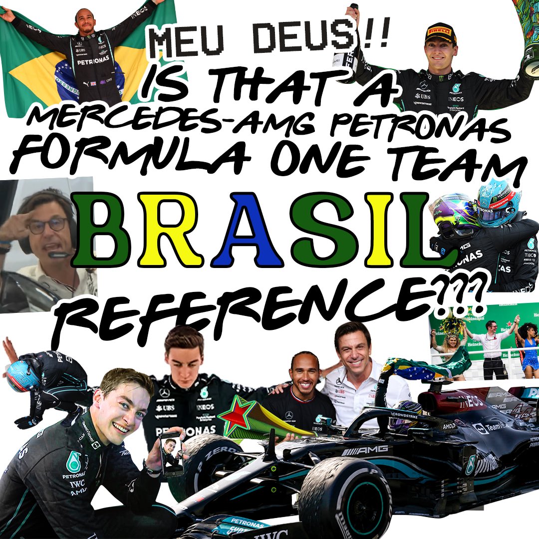 MercedesAMGF1's tweet photo. Is that a Brasil reference?? 💚💛 https://t.co/ca0vCmNmLz