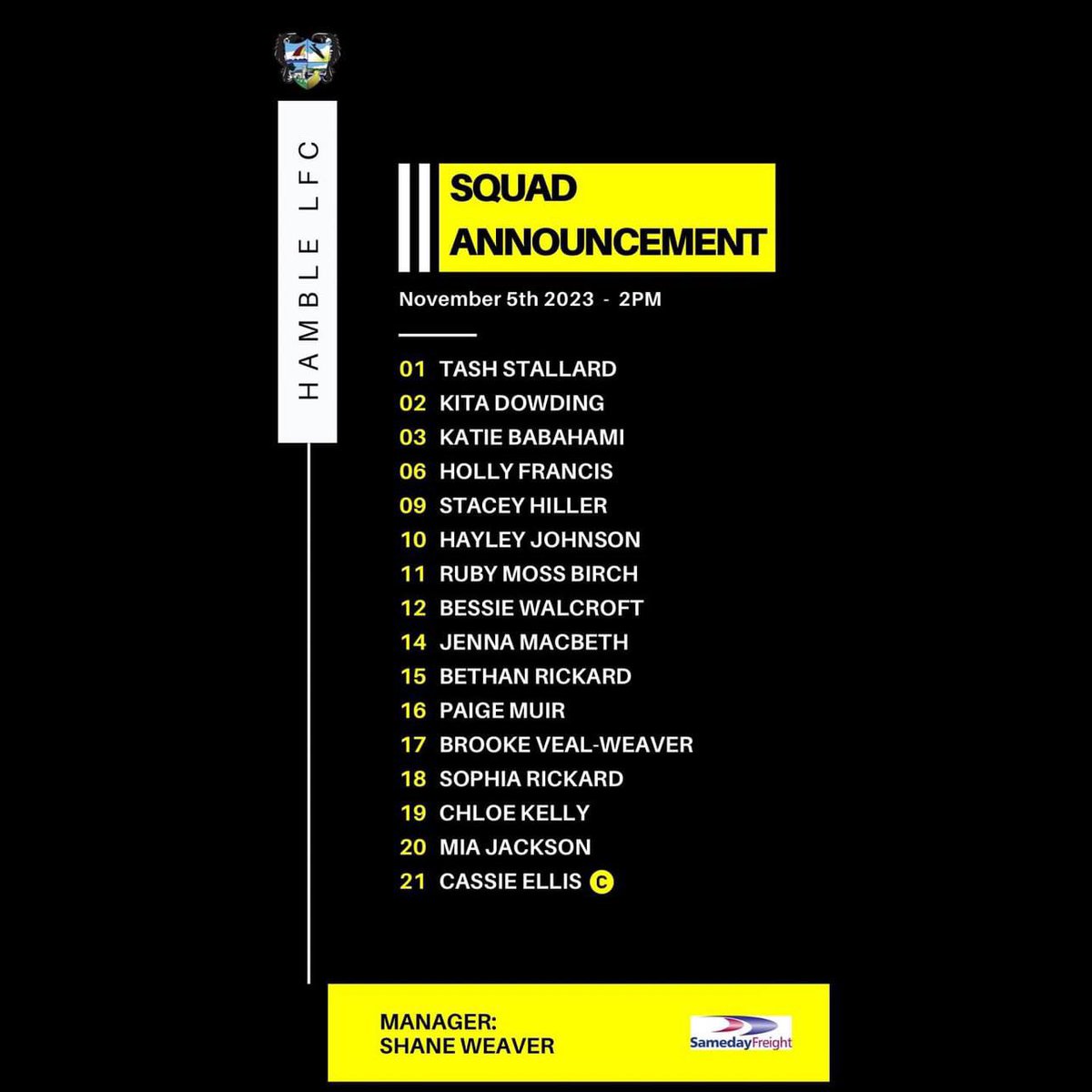 Squad for today cup game at home to <a href="/AfcVarsity/">AFC Varsity</a> #UTM