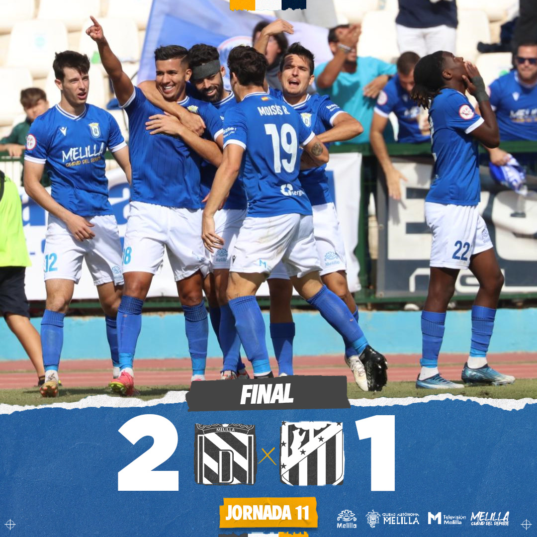 ⏱90'

⏸FINAAAAAAAAAAAAAAL. PRIMERA VICTORIA EN CASA. VAMOSSSSSSSSSSSSSSSSSSSSS!!!! 

<a href="/UDMelilla/">Unión Deportiva Melilla</a>  2️⃣ - 1️⃣ <a href="/AtletiAcademia/">Atleti Academia</a> 

🏆 <a href="/Primera_RFEF/">Primera Federación Versus e-Learning</a> - Gr. 2 | J11
🏟 Est. Álvarez Claro
💻 <a href="/fef_tv/">FEF_TV</a> 
#MelillaAtletiB #YoSoyDelMelilla