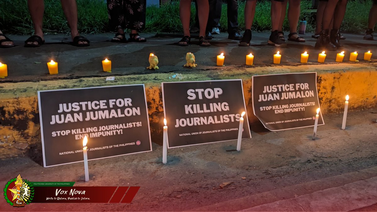 VoxNova_PUPQC's tweet photo. ๐๐ ๐๐๐๐๐๐|| Several publications and media groups, with the College Editor's Guild of the Philippines (CEGP) as the forerunner, gathered in front of the Commission of Human Rights building.
#EndImpunityNow
#StopKillingJournalists
#WriteToReformPublishToInform https://t.co/FcqM5yYhJk