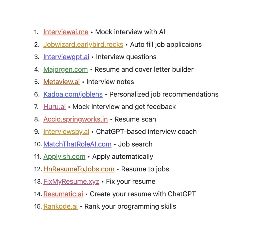Prathkum's tweet image. 15 AI websites for getting a remote job: