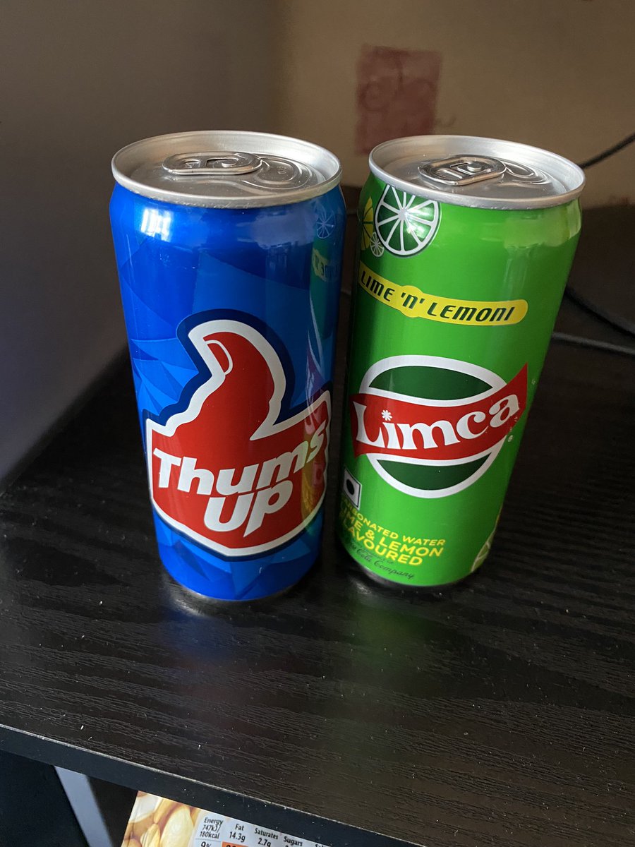 indieimmy's tweet image. I’ve never tried these drinks from Coca Cola before. Only readily available in India 🇮🇳 but got these from a local Asian grocery store. #ThumsUp #Limca