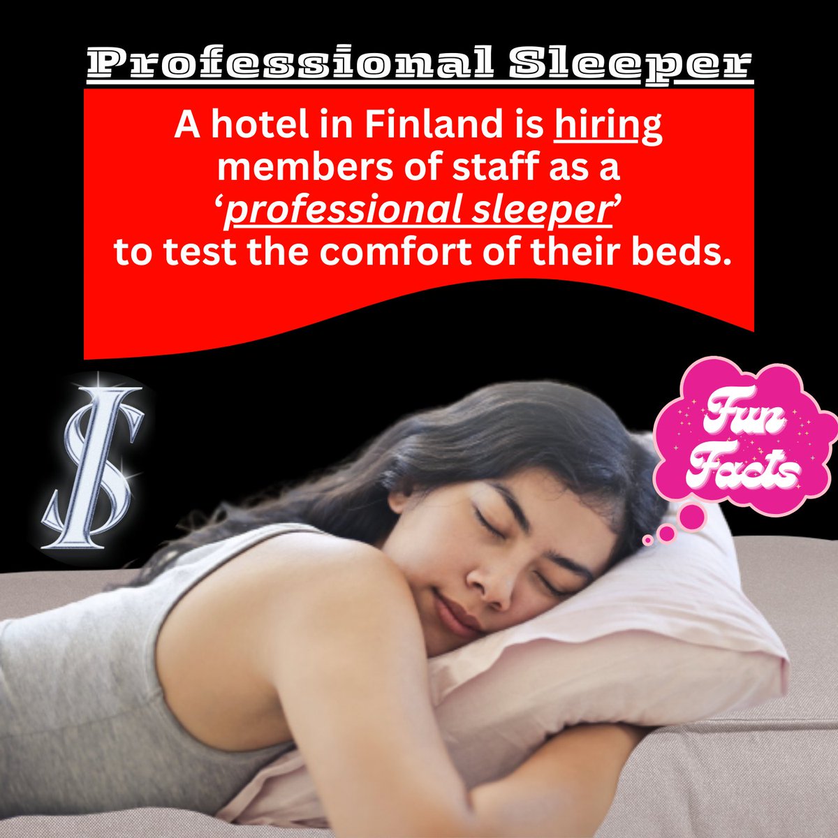 Infosite4u's tweet photo. Do you love sleeping?
This is for you. 😀😀😀

#informationsite
#information #funny #funfacts #interestingfacts #interestinginfo #interestinginformation #interesting #weird #weirdjobs #interestingjobs #sleep #sleeping #professional #sleepers https://t.co/MpqtDTGsa0