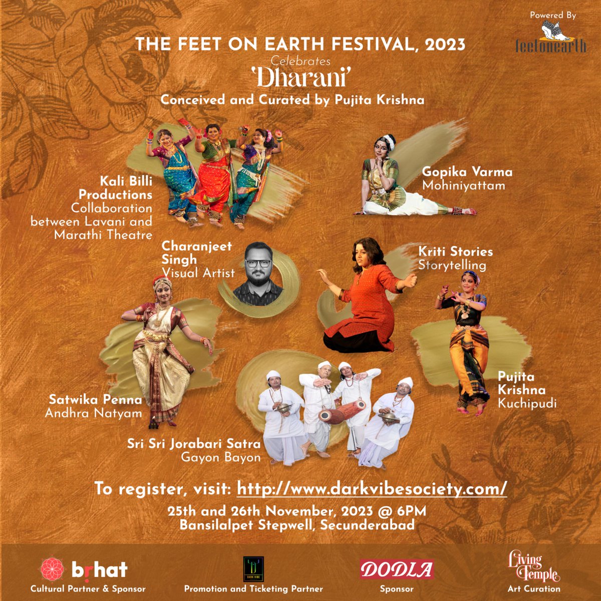 KrishnaPujita's tweet photo. https://t.co/msrgG9J4Wi

‘DHARANI’ the 2nd EDITION of FEET ON EARTH FESTIVAL at the BANSILALPET STEPWELL, SECUNDERABAD. 
25th and 26th of November, 2023 @ 6 pm.
Featuring performances, visual art and heritage walk
#heritage #worldheritageweek #arts #culture https://t.co/o07t9iiNnf