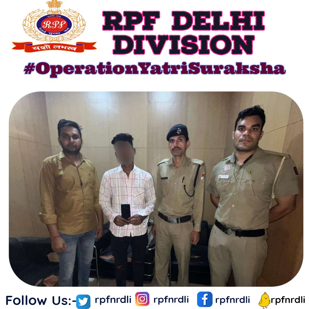 Under #OperationYatriSuraksha, #RPF Delhi Division caught 01 person at Old Delhi Railway Station & recovered 01 stolen mobile phone from his possession.

'We are doing our best for your safe journey.'
 #ActionAgainstCrime
#SentinelsonRail
@RPF_INDIA @rpfnr_