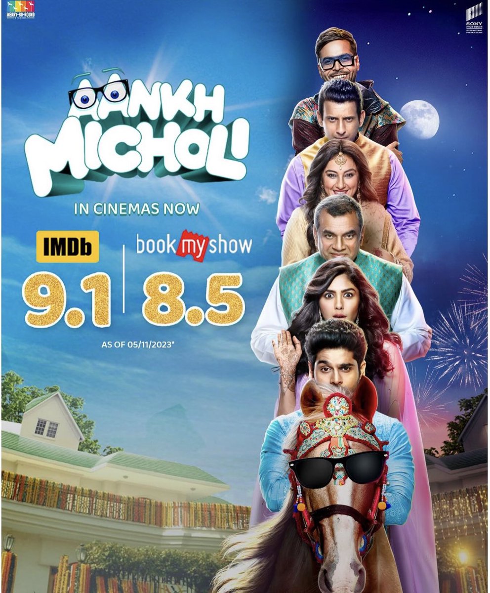 Ashish Wagh (@aashishw17) on Twitter photo #AankhMicholi playing in cinemas now !
<a href="/SirPareshRawal/">Paresh Rawal</a> <a href="/Abhimannyu_D/">Abhimanyu Dassani</a> <a href="/mrunal0801/">Mrunal Thakur</a> <a href="/TheSharmanJoshi/">Sharman Joshi</a> <a href="/divyadutta25/">Divya Dutta</a> <a href="/nowitsabhi/">Abhishek Banerjee</a> #VijayRazz #DarshanJariwala #Grushakapoor <a href="/umeshkshukla/">Umesh K Shukla</a> <a href="/MGR_Studios/">MerryGoRound Studios</a> <a href="/sonypicsfilmsin/">Sony Pictures Films India</a> <a href="/SonyPicsIndia/">Sony Pictures India</a> <a href="/ZeeMusicCompany/">Zee Music Company</a> #AankhMicholi playing in cinemas now !
<a href="/SirPareshRawal/">Paresh Rawal</a> <a href="/Abhimannyu_D/">Abhimanyu Dassani</a> <a href="/mrunal0801/">Mrunal Thakur</a> <a href="/TheSharmanJoshi/">Sharman Joshi</a> <a href="/divyadutta25/">Divya Dutta</a> <a href="/nowitsabhi/">Abhishek Banerjee</a> #VijayRazz #DarshanJariwala #Grushakapoor <a href="/umeshkshukla/">Umesh K Shukla</a> <a href="/MGR_Studios/">MerryGoRound Studios</a> <a href="/sonypicsfilmsin/">Sony Pictures Films India</a> <a href="/SonyPicsIndia/">Sony Pictures India</a> <a href="/ZeeMusicCompany/">Zee Music Company</a>