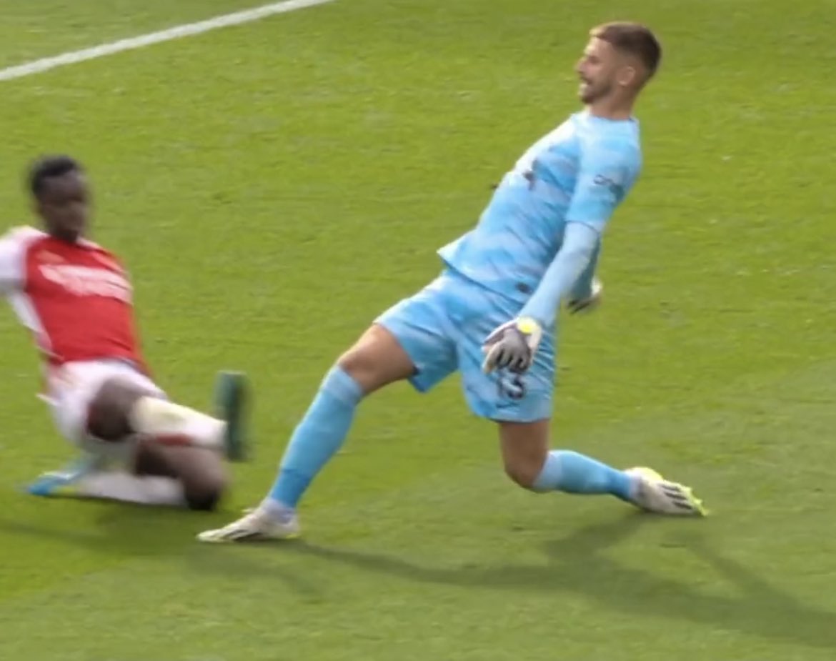 kca0027's tweet photo. Arsenal have got away with 2 potentially leg breaking, career ending challenges this season, yet it’s only now it’s gone against them, that VAR is a “disgrace”… https://t.co/Zl29nF8xTm