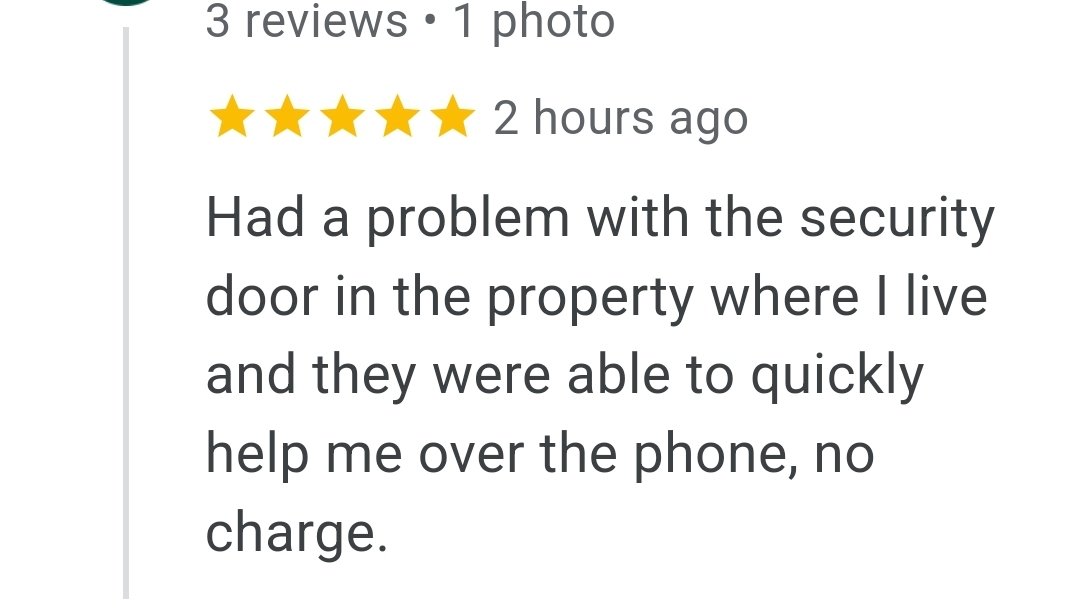 IKSLocksmiths's tweet image. We were glad we could help this customer at the weekend and we thank them for leaving a review for advice provided on the phone to resolve an issue with a security door.

Call us on 0203 284 1045. 

#emergencylocksmith #mlalocksmith #londonlocksmith