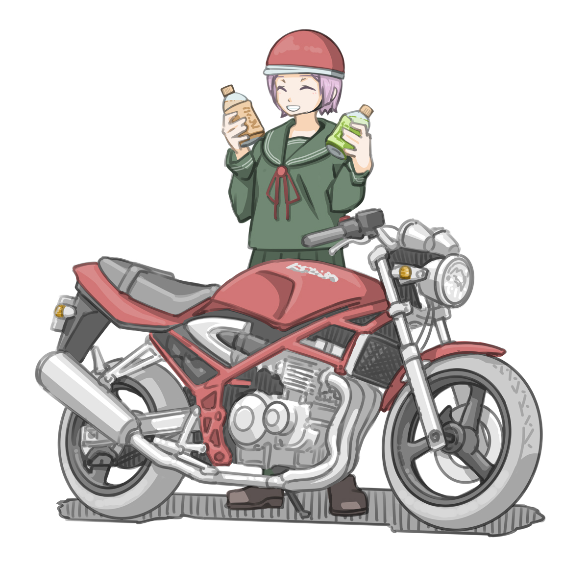 「先週のイラストまとめです。pixivへは予約投稿で毎週日曜にちゃんと上がってるの」|きわみらい@バイクJKのイラスト描きのイラスト