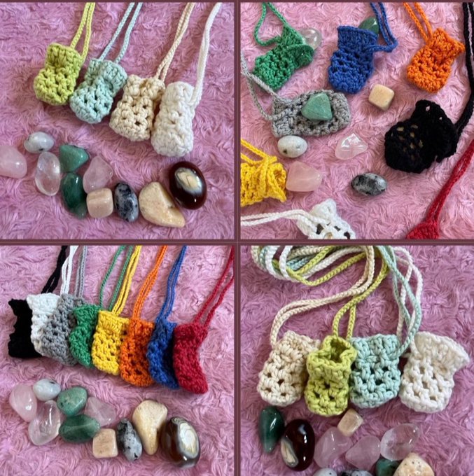 Crochet Crystal Pouch Pendant Bag Pattern 🔮 Crystals and other healing things can help to promote emotional wellbeing, these pouches are a great way to keep them safe and close at hand 😊

dwcrochetpatterns.etsy.com/uk/listing/145…

#MHHSBD #craftbizparty #UKGiftAM #MindfulGiftsDay #smartsocial