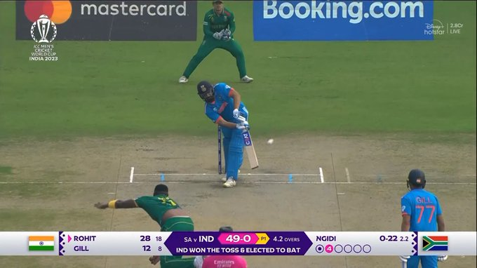 Hypercraft58's tweet photo. 🔥💥 Explosive Start! India races to 50 in just 4.3 overs! What a blazing start by the batting duo! Setting the stadium on fire! 🏏🔥 #INDvsSA #FastFifty #CricketFireworks 💪🇮🇳 https://t.co/5KvECZRBcC