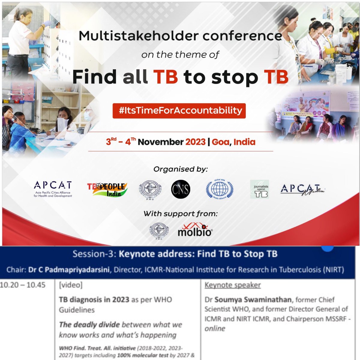 cns_health's tweet photo. ✅ Session-3️⃣ of #FindAllTB to #stopTB meet
⭐️ Keynote address
👉🏻 Chair: Dr C Padmapriyadarsini, Director, @icmrnirt1
👉🏻 Keynote speaker: @doctorsoumya, former Chief Scientist @WHO & chair @mssrf
👉 Recording: https://t.co/ew9CZDfKGh
#ItsTimeForAccountability #endTB #findTB https://t.co/XmmJruJaFO
