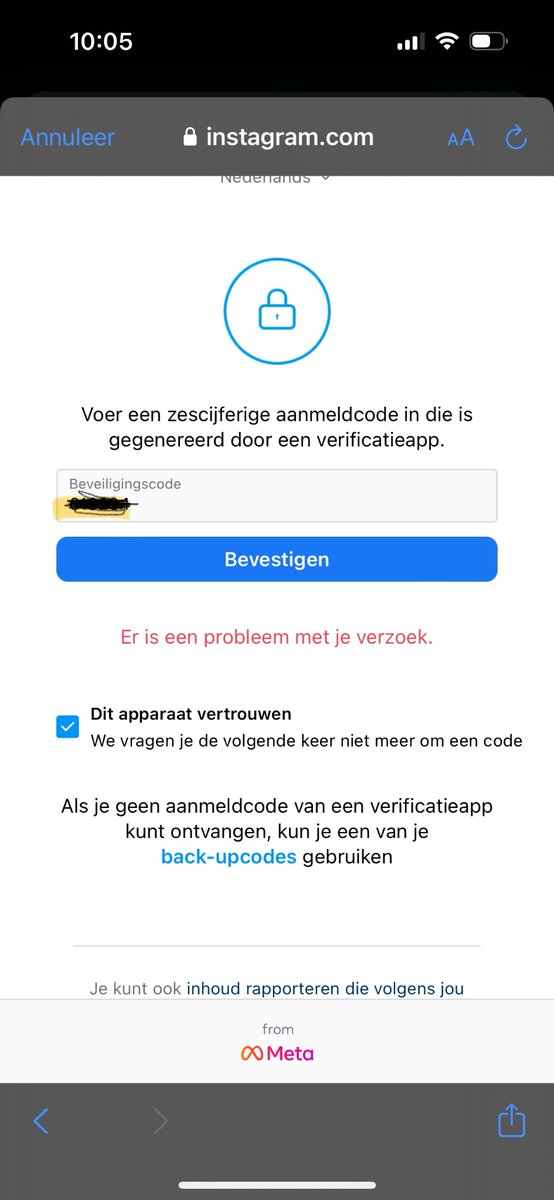 MaaiQue's tweet photo. @instagram I’m trying to login to my instra after a recovery but it keeps saying there is a problem with my request when I enter the code! Help https://t.co/qhdqaK5q81