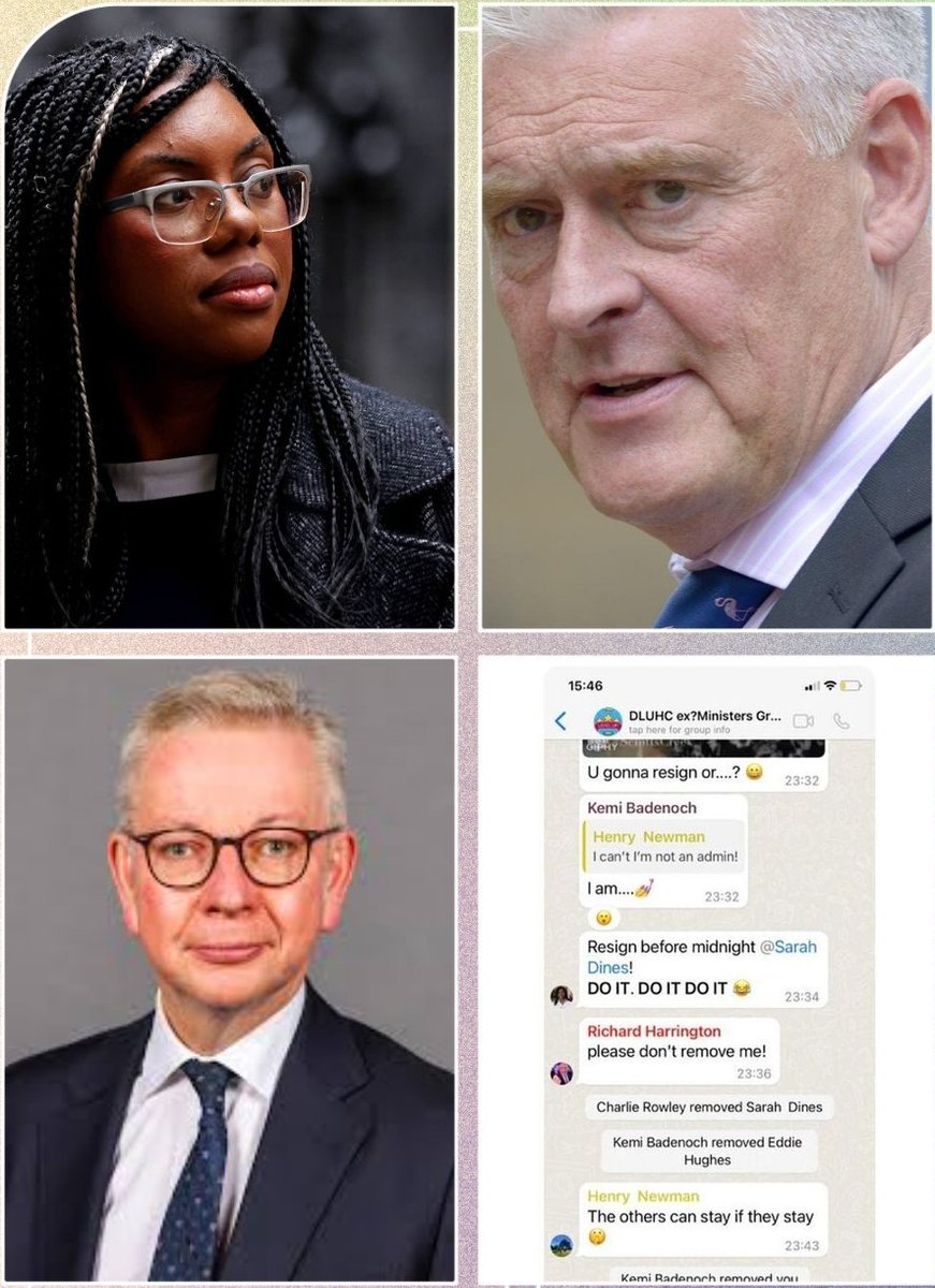 RachelD1892's tweet photo. Michael Gove has been revealed as being at the heart of The Plot to remove Boris. Gove backed Badenoch. Badenoch pressured colleagues to resign. Anderson backed Badenoch.
Who controls the Conservative Party? https://t.co/r8wfP8HKZ0