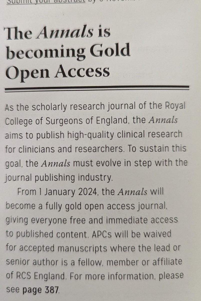 I think this is a good move from <a href="/RCSnews/">The Royal College of Surgeons of England</a> , definitely adds value to membership. Other societies with journals should take note.

#some4surgery #surgicalresearch