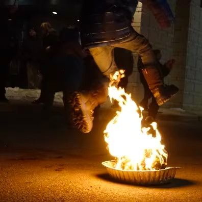 Have a safe and happy Fireworks Night! 
Two thousand years ago, Roman shepherds jumped through small fires at the Parilia festival for healthy animals and crops. (Some now do it on St John's Day, others on the Iranian New Year, pictured. There's always an appreciative audience!)