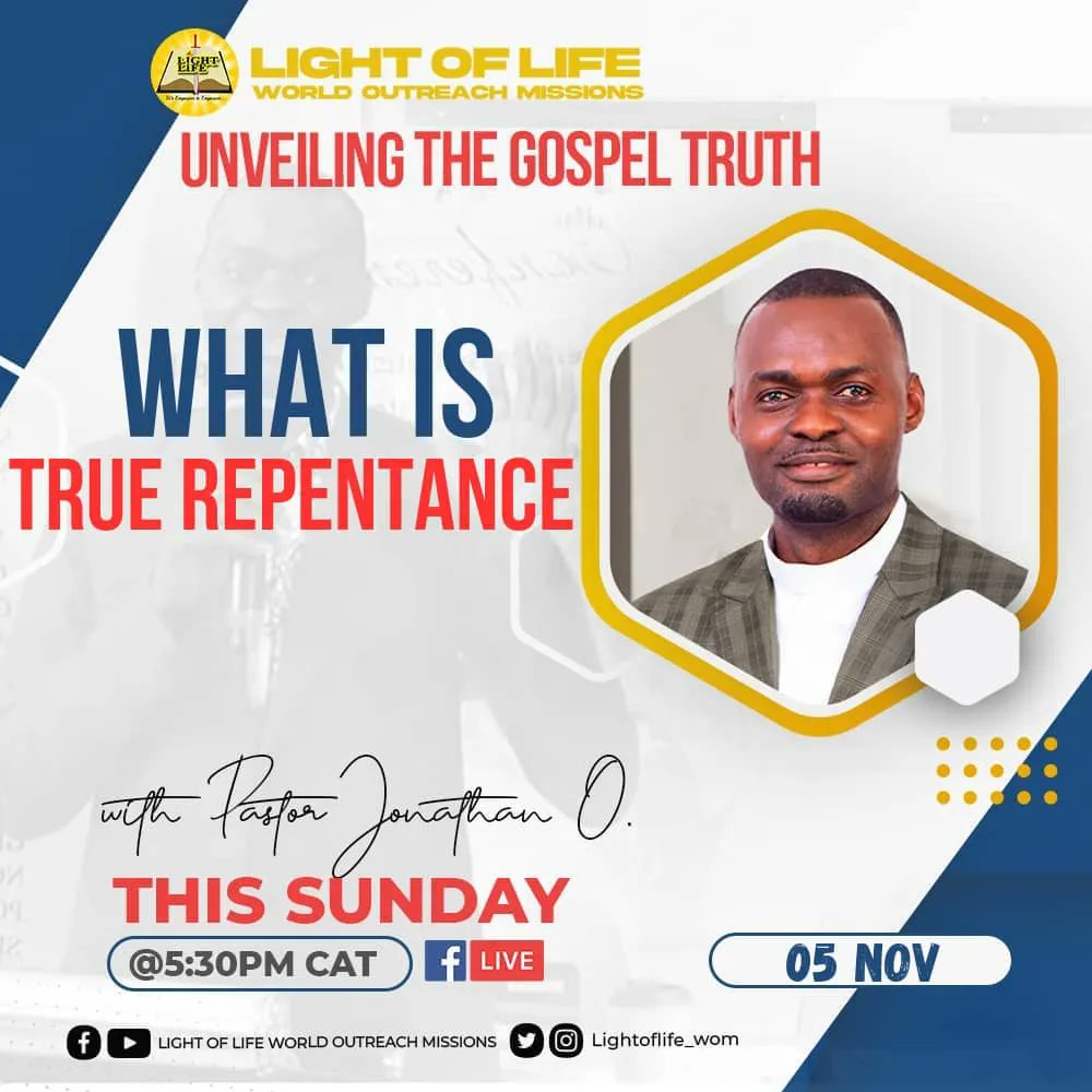 lightoflifewom's tweet photo. "Repent, for the Kingdom of God is at hand"; that is what many preach, desiring to carry the Gospel to the whole Earth. But what does it mean to repent? From what to what do we repent? Join us as we address some of the questions in today's episode of UNVEILING THE GOSPEL TRUTH. https://t.co/iSgunHZL64