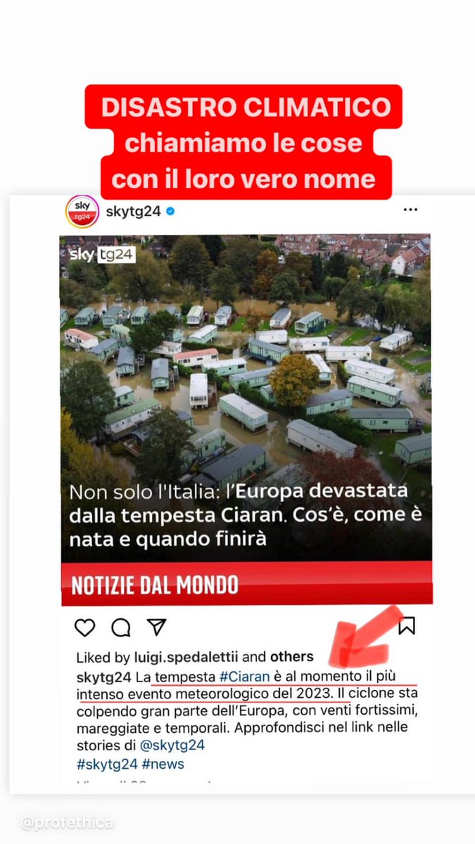 profethica's tweet photo. Se non cominciamo a chiamare le cose con il loro nome non comunichiamo la verità, non facciamo il nostro lavoro di giornalisti, facciamo altro, facciamo i tifosi bendati

Altro che nazione, l’Italia è INAZIONE

#crisiclimatica #clima #disastroambientale #Ciaran #italiainazione https://t.co/X7IY381Gwx
