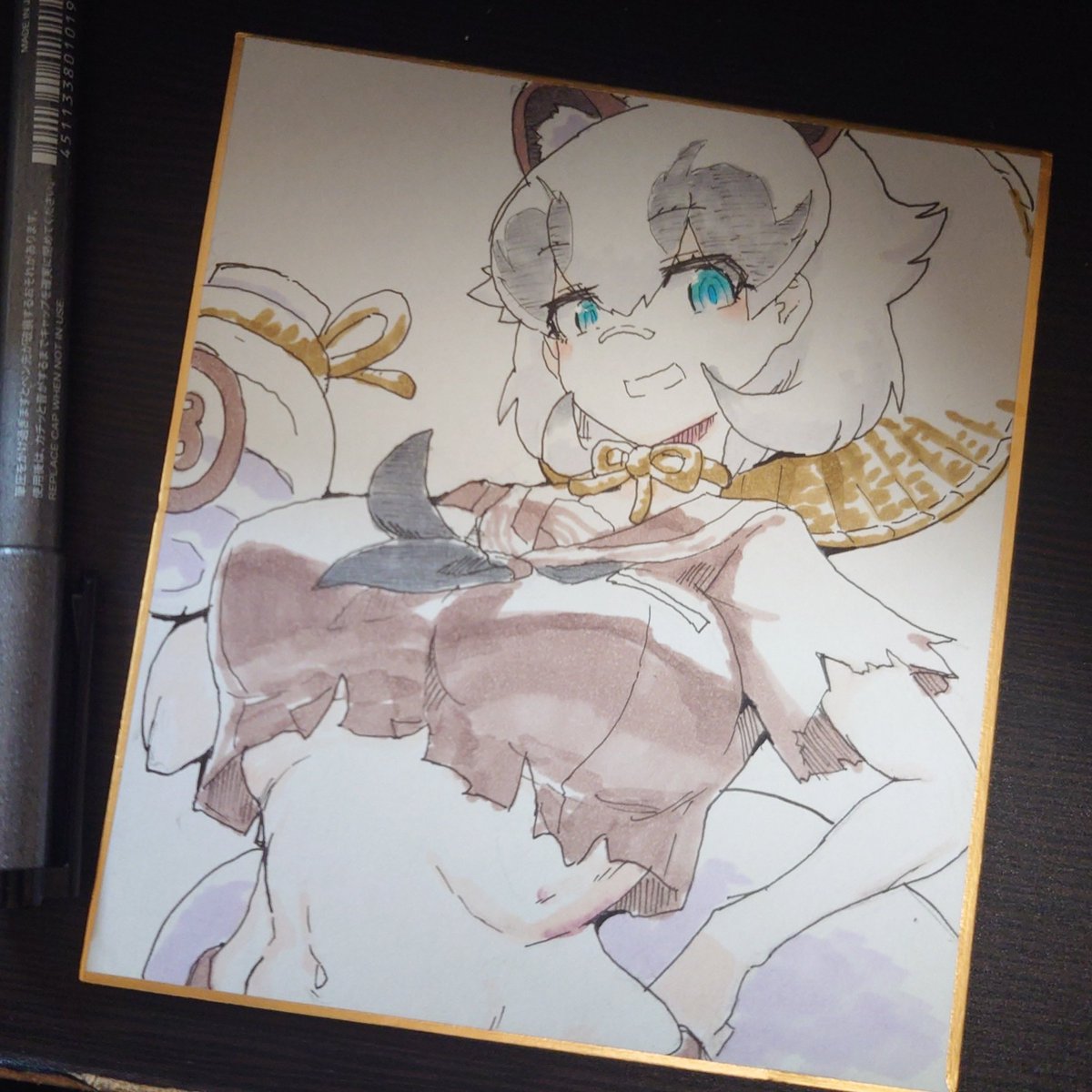 できた。イヌガミギョウブの色紙が