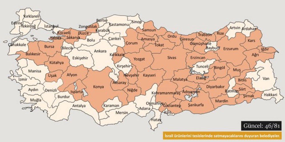 Bakın hala kıyıda,köşede bebek katili Israil’i boykot etmeyen belediyeler kalmış ! Özellikle sahil şeridi olmasının bir anlamı var mı? 🇹🇷🇵🇸🇹🇷 #FreePalestine #freegaza #standwithpalestine