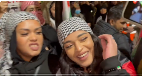 These were two of the demonstrators outside a McDonalds restaurant in central London. Can you name them?

Either contact the police <a href="/MetCC/">Met Contact Centre</a> or DM me in confidence.