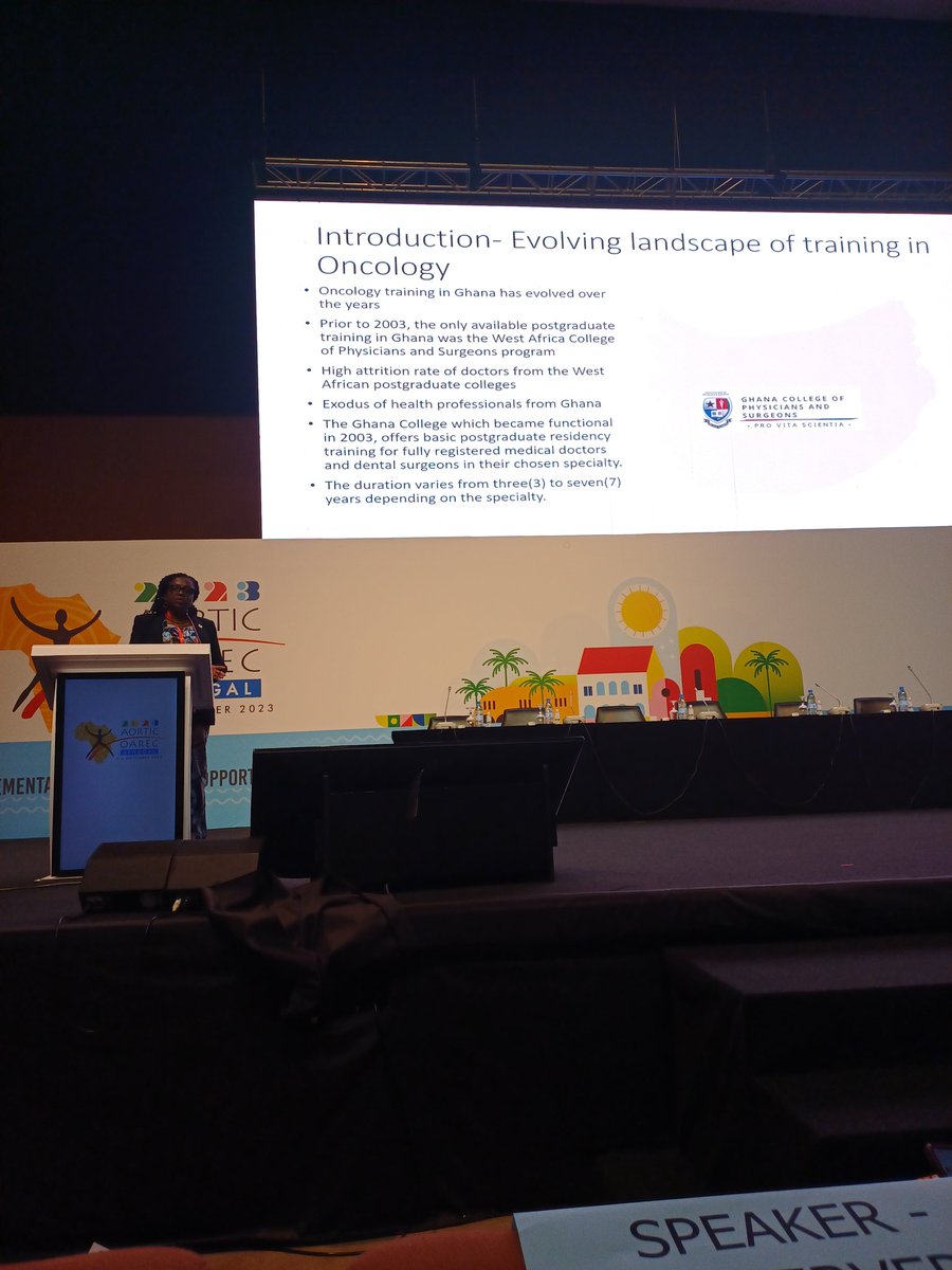 <a href="/AyetteyDr/">Dr. Hannah Ayettey Anie</a> talking on #oncology #training #AORTIC2023 <a href="/AORTIC_AFRICA/">AORTIC</a> <a href="/m_mutebi/">Miriam Mutebi</a> Brain draine a major issue. Need continuous traing to enhance skill, knowledge and practice. <a href="/CANCERKESHO/">KESHO</a> @acs <a href="/uicc/">Union for International #CancerControl</a> <a href="/CancerProgramKE/">National Cancer Control Program Kenya</a> <a href="/NCIKenya/">National Cancer Institute of Kenya</a>