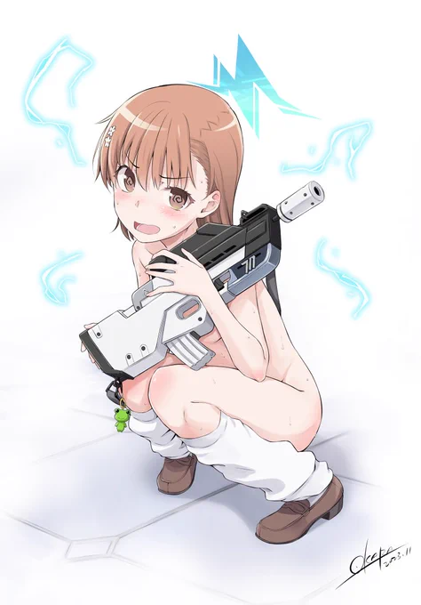 どどど、どう考えても銃持ってたって全裸の方が恥ずかしいわよ!!そうかもしれないね…でもキヴォトスでは…#ブルーアーカイブ#ブルアカ#とある科学の超電磁砲#とある科学の青春記録#御坂美琴 