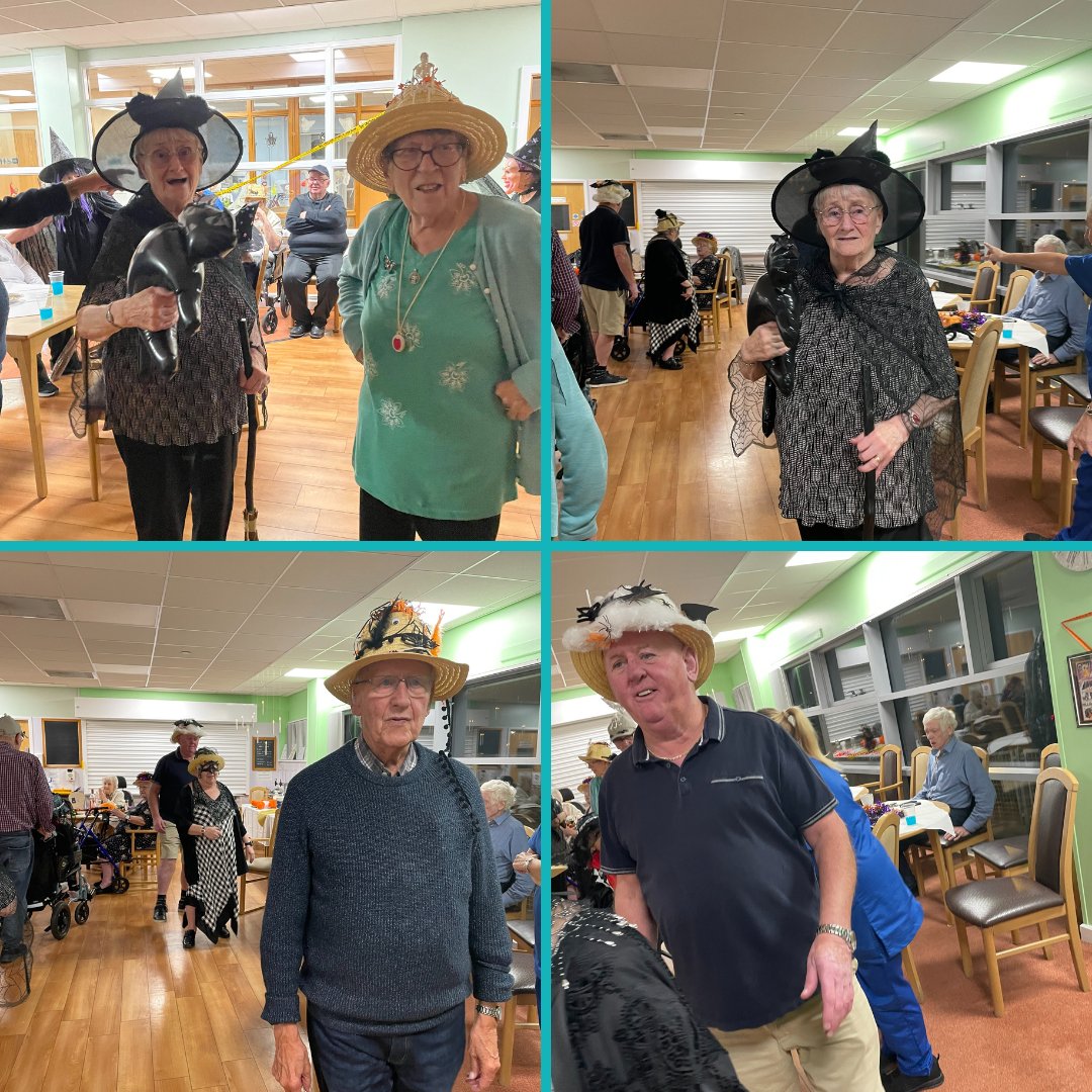 ClwydAlyn's tweet image. After creating hats and spiders last week the Gorwel Newydd residents enjoyed their Halloween party where they held a fancy hat parade competition, a fancy dress competition and they even mummified 2 residents! 🕷️ 👻 

#Halloweenparty #FancyHats #creepy