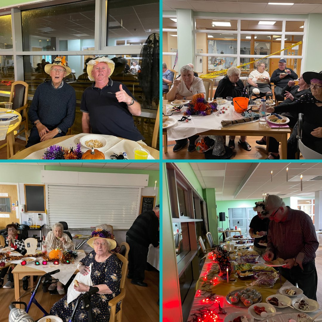 ClwydAlyn's tweet image. After creating hats and spiders last week the Gorwel Newydd residents enjoyed their Halloween party where they held a fancy hat parade competition, a fancy dress competition and they even mummified 2 residents! 🕷️ 👻 

#Halloweenparty #FancyHats #creepy