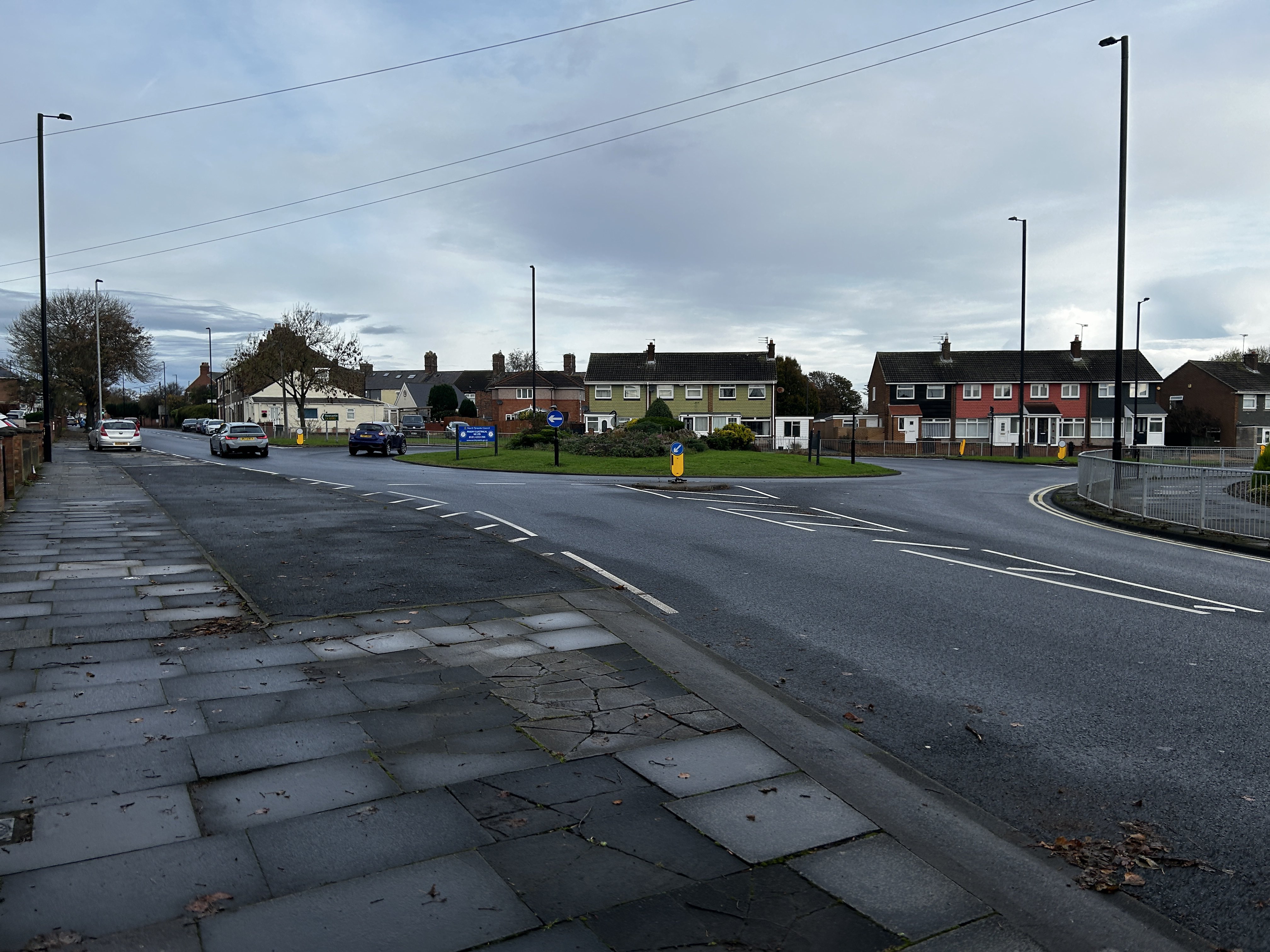 The same perspective of Preston Colliery today. The road follows the same alignment. 