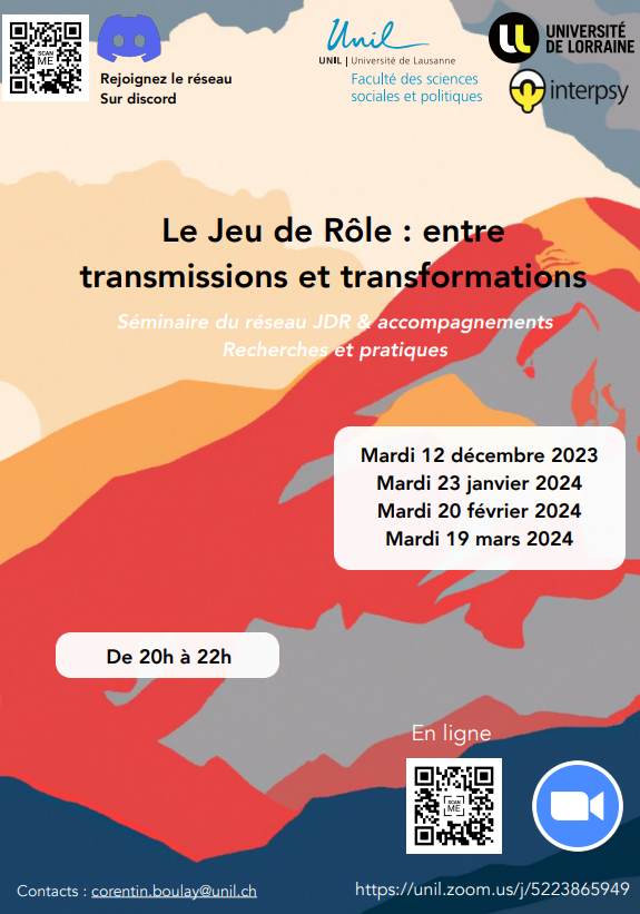 FibreTigre's tweet photo. Pour info, voici les dates et les liens pour le séminaire « JDR et santé mentale » (j’interviens en février je crois) https://t.co/4ppVx3R3Cu