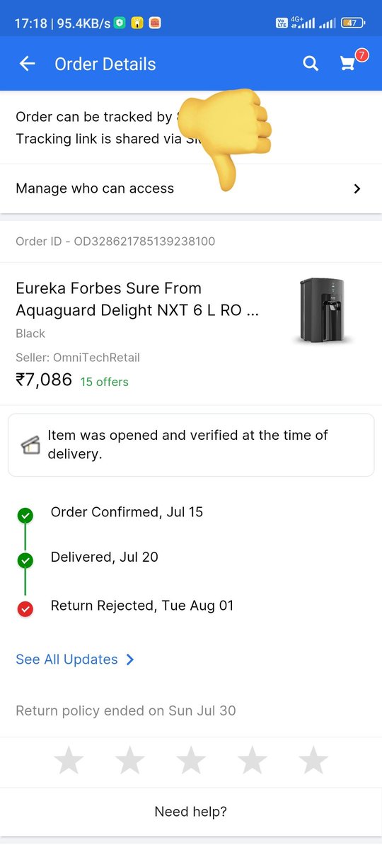 OfSanjay's tweet image. Beware of @Flipkart! Ordered a filter, got the WRONG product - practically identical! @EurekaForbes technician didn&apos;t even notice! Complaint on consumer portal IGNORED! 😡 They&apos;re stalling to make the 10-day return period expire! #FlipkartScam #UnprofessionalBehavior 🛒🔥