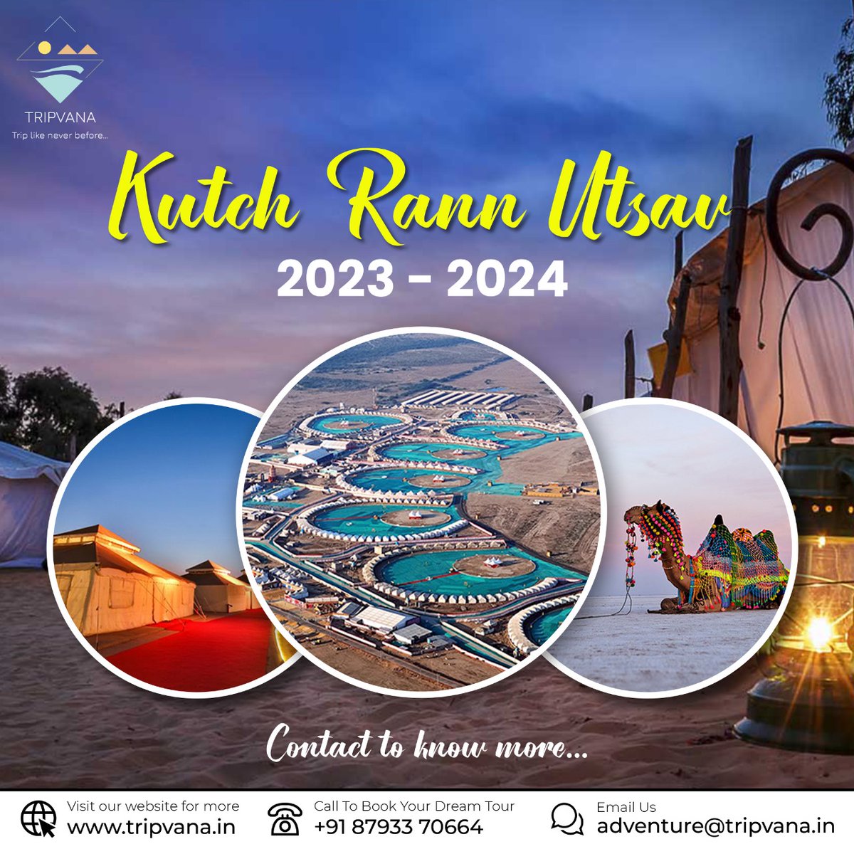 Kutch Rann Utsav 2023-2024

Witness A tapestry of colours, traditions, and festivities woven under the starlit sky.

#kutch #kutchtourism #kutchfestival #kutchraan #kutchraanutsav #raanutsav #Gujarat #explorepage #explore #tripplanner #tripplanning #tripplan #tourpackage #tour