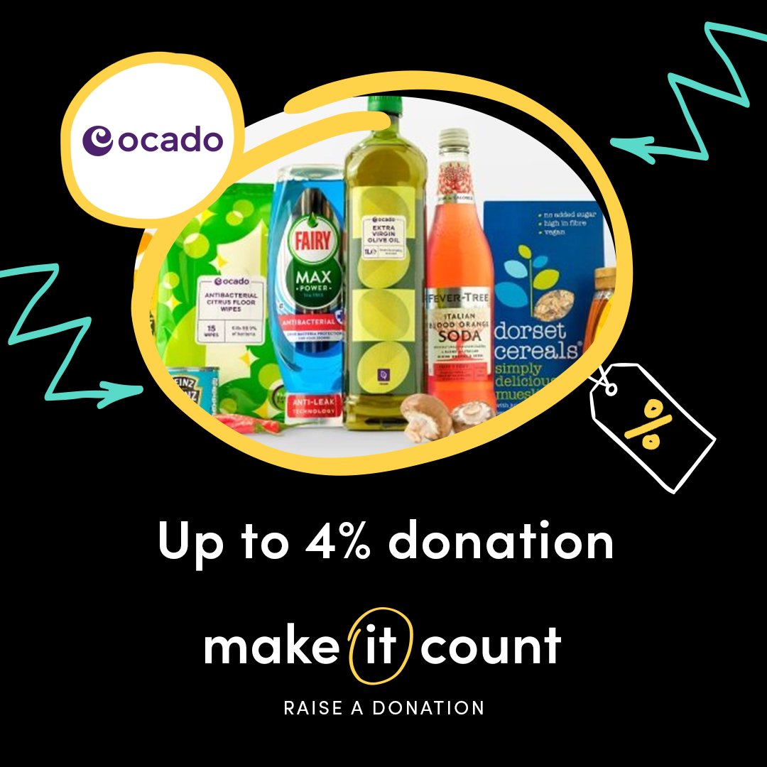 Make this weeks food shop count, and with our #DealoftheDay, raise even more for your cause 🙌 

Raise a donation up to 4% when you order from Ocado 🛒 
easyfundraising.org.uk/retailer/ocado…