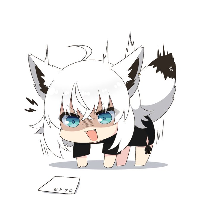 天敵を威嚇するフブキちゃん #絵フブキ