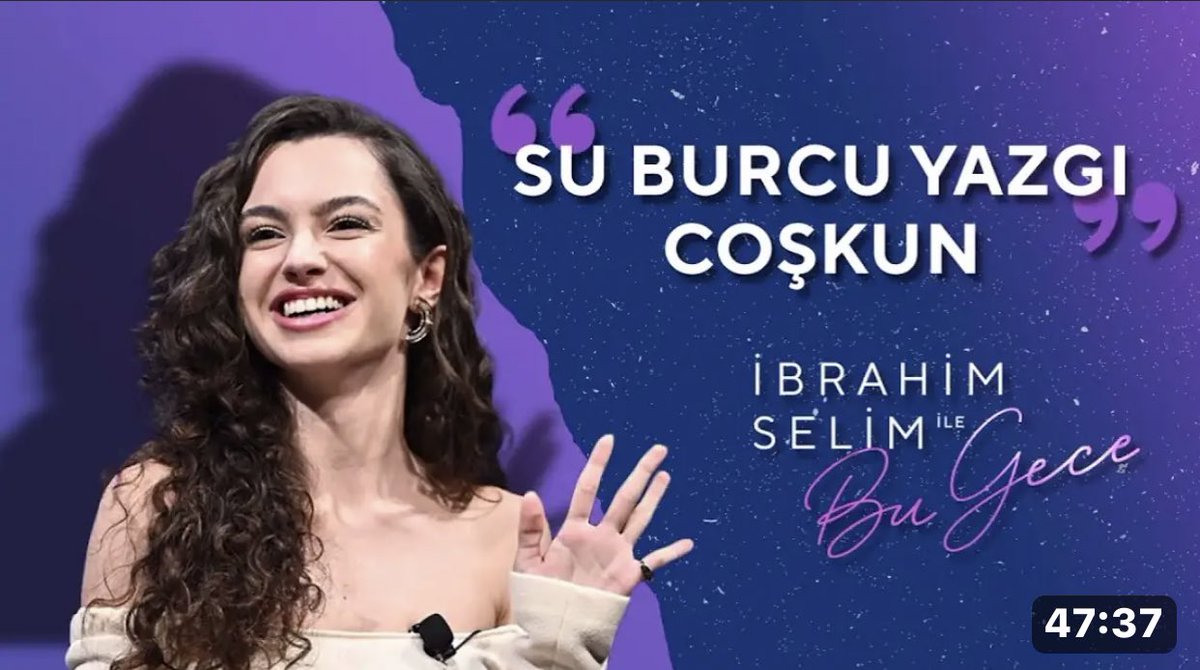 Yazgı’nın konuk olduğu İbrahim Selim ile Bu Gece programı yayında!💜

Linke tıklayarak izleyebilirsiniz. İyi seyirler.⭐️

link: youtu.be/rPc-SjVct8k?si… 

#SuBurcuYazgıCoşkun