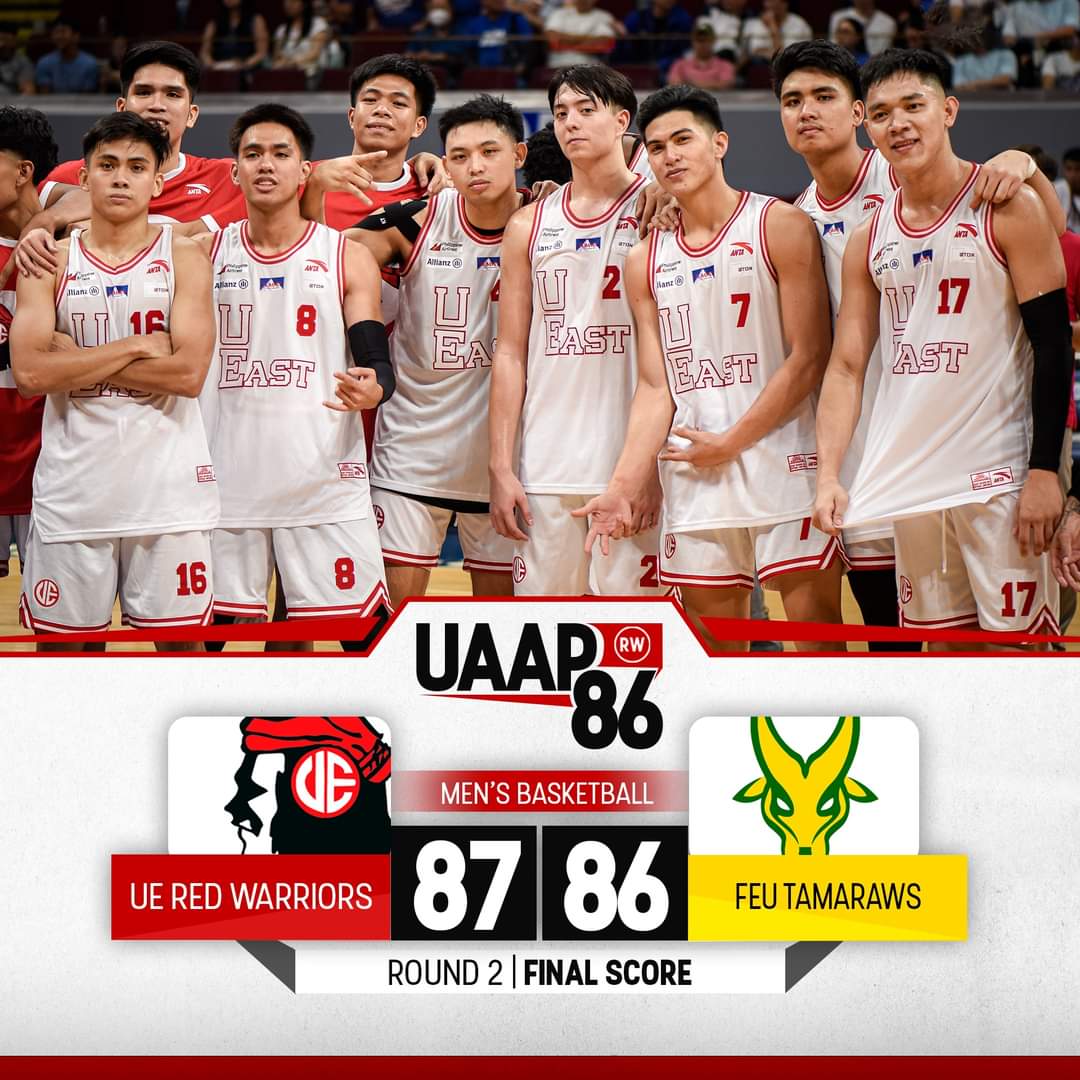 UEastRedWarrior's tweet image. Congratulations UE RED WARRIORS 🔴⚪💪

Still have a chance for the final four. 

The next game is on Wednesday against UP. Tiwala lang 🙏🙏

#BombaUE 
#UAAPSeason86
