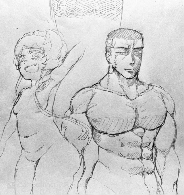 身体の練習落書き
まだまだ女性の体難しいけど男性の筋肉はついつい力入れちゃう 