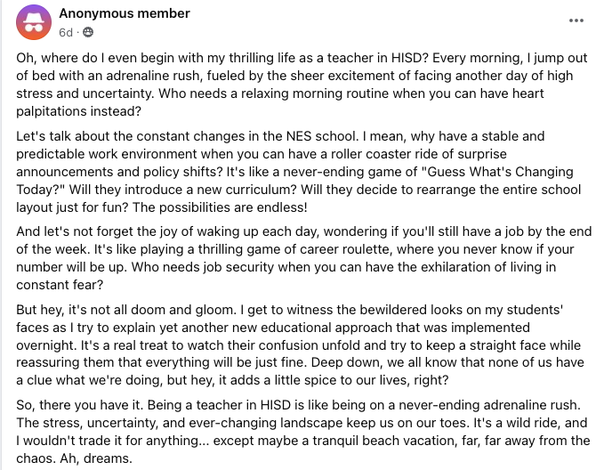 Want to know what it's like teaching in #HISD?