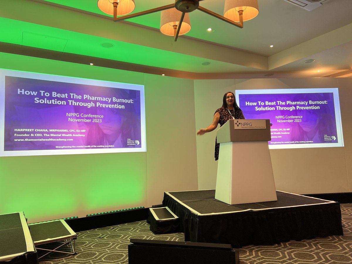 Our final presentation is from pharmacist and motivational speaker @harpreetkchana from the @MentalWealthAcd #NPPG2023