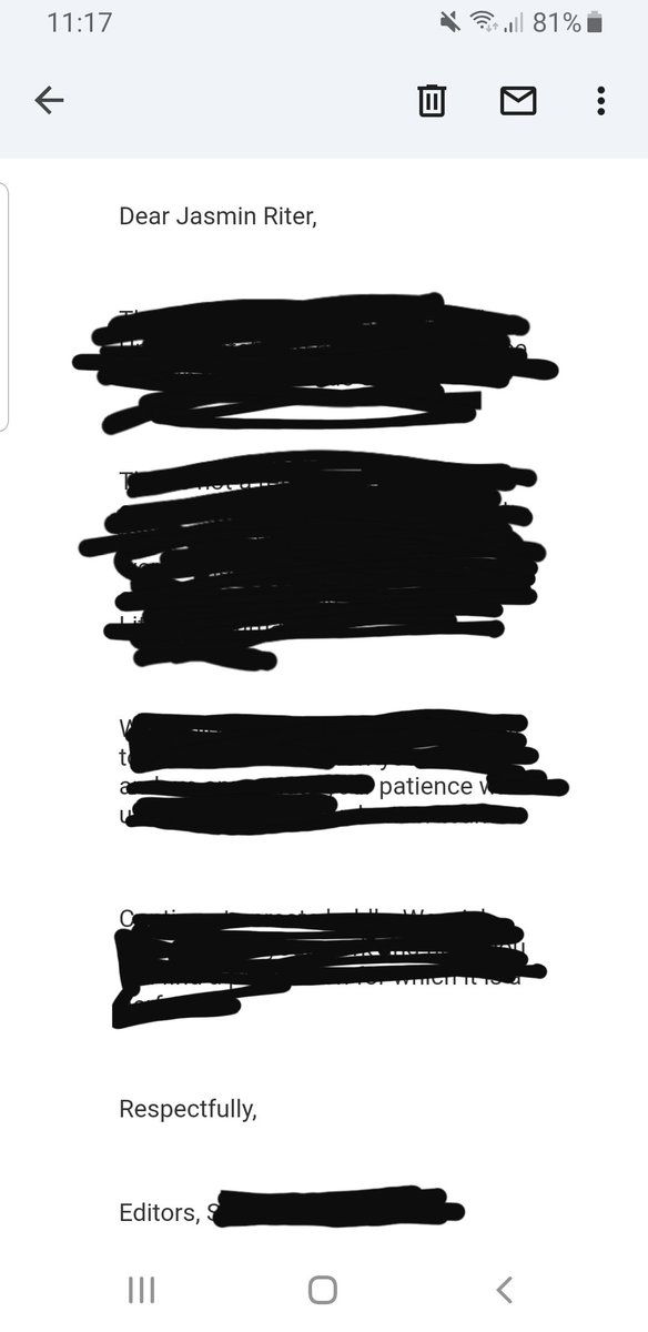FrauRiter's tweet photo. Here's one of mine...

#rejection #erasure #rejectionletters https://t.co/XAUqZYcIOf