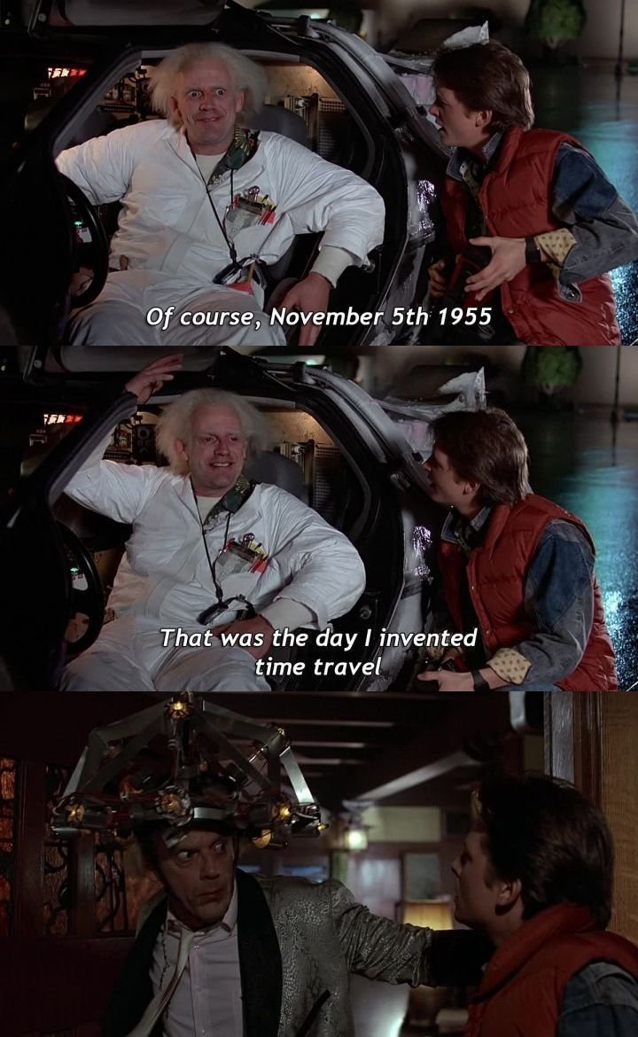 CineCalendar's tweet photo. Nov 5th 1955 - Doc Brown slipped and hit his head on the sink. He came to with a vision of the flux capacitor.

📽️📅 Back to the Future (1985) #BackToTheFuture https://t.co/WpgjWuygOm