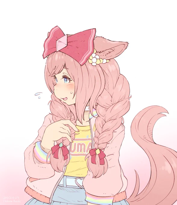 三つ編みおさげおデジ(再掲)#ウマ娘 